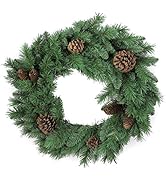 Admired By Nature 24" Faux Christmas Wreath 140 Tips Pine Cone Holiday Winter Christmas Decor for...