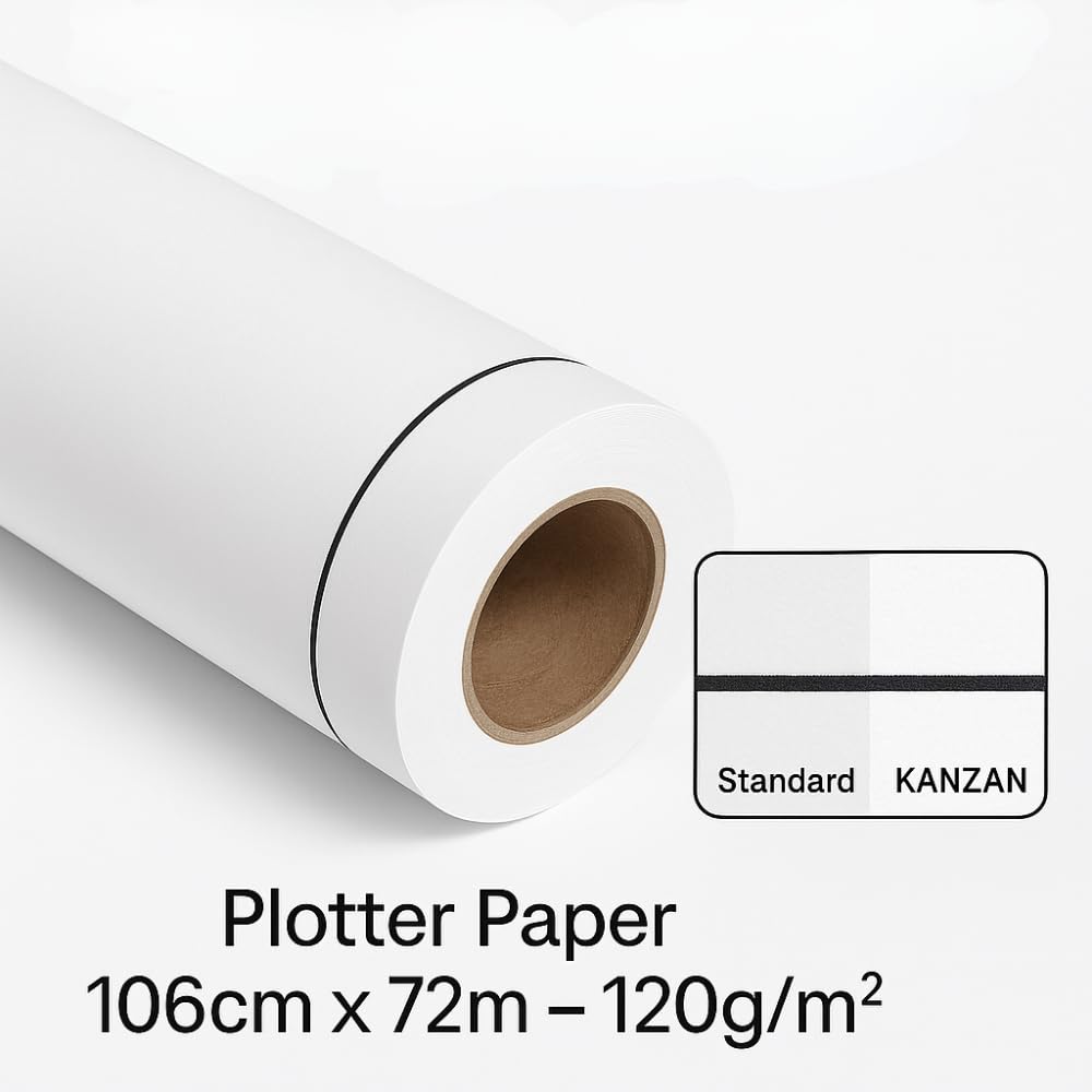 Kanzan Carta Plotter 106cm x 72m 120g/m² Inkjet Alta Qualità
