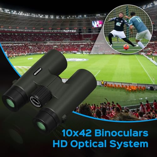 Binoculares 10x42 para adultos con lentes multicoated y prismas BAK4 miniatura 7