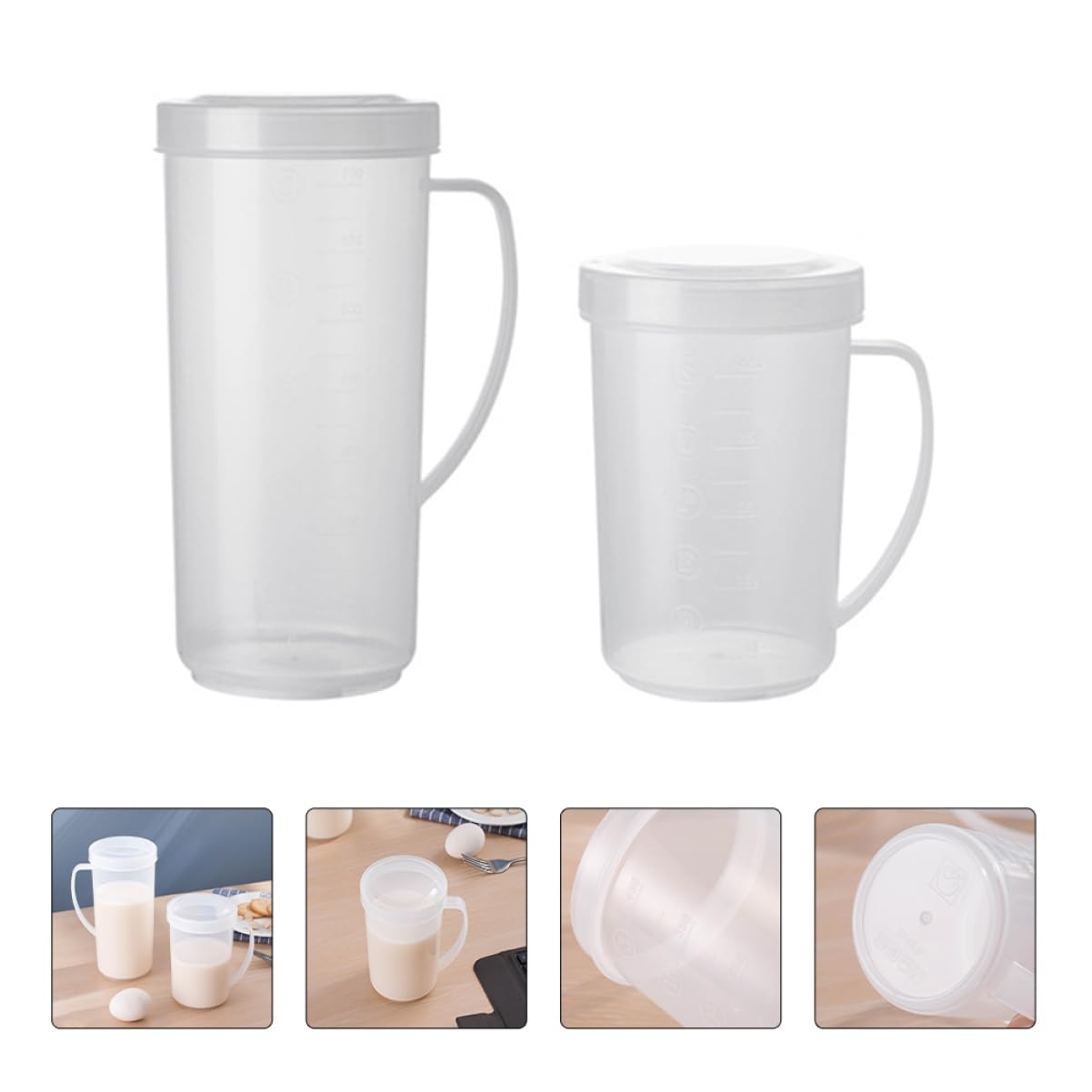 ABOOFAN 6 Pz tazza tazze graduate brocca di miscelazione in plastica contenitori caffettiera brocca di caffè brocca con bilancia maneggiare contenitore Forno a microonde Riutilizzabile