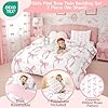 Erosebridal Cute Pink Bow Twin Bedding Set for Girls,Ribbon Bow Knot Comforter Set for Kids Kawaii Room Decor,Princess Bowknot Bed Set Girly Pink Bows Bedding Comforter Sets,1 Pillowcase #1