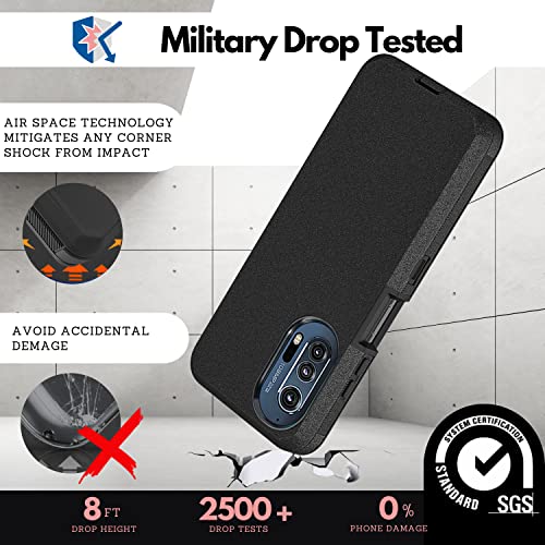 Cbus Wireless Belt Clip Case For Motorola Edge Plus (2022) With Built-In Screen Protector + Holster (Black) #TOP4