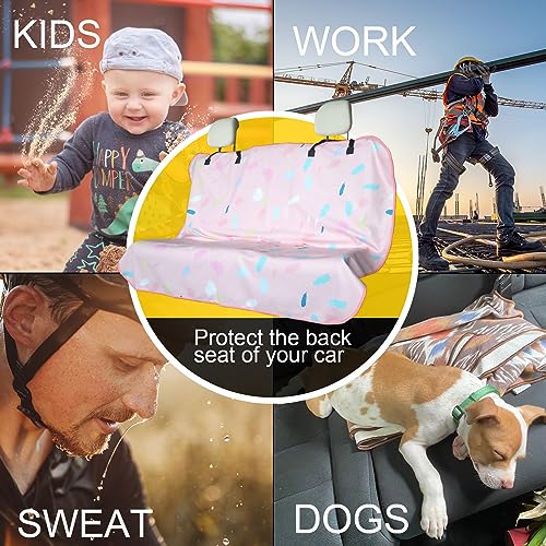 Image of Back Seat Cover for Car Trucks Van SUV Jeep,Waterproof Rear Bench Towel Seat Covers for Kids,Automotive Backseat Protector (Pink Marbling)
