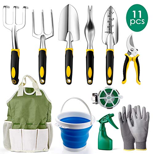 Amzdeal Garden Tool Set Gardening Tool Kits in Chrome-Plated Aluminum Alloy,Garden Accessories Tools