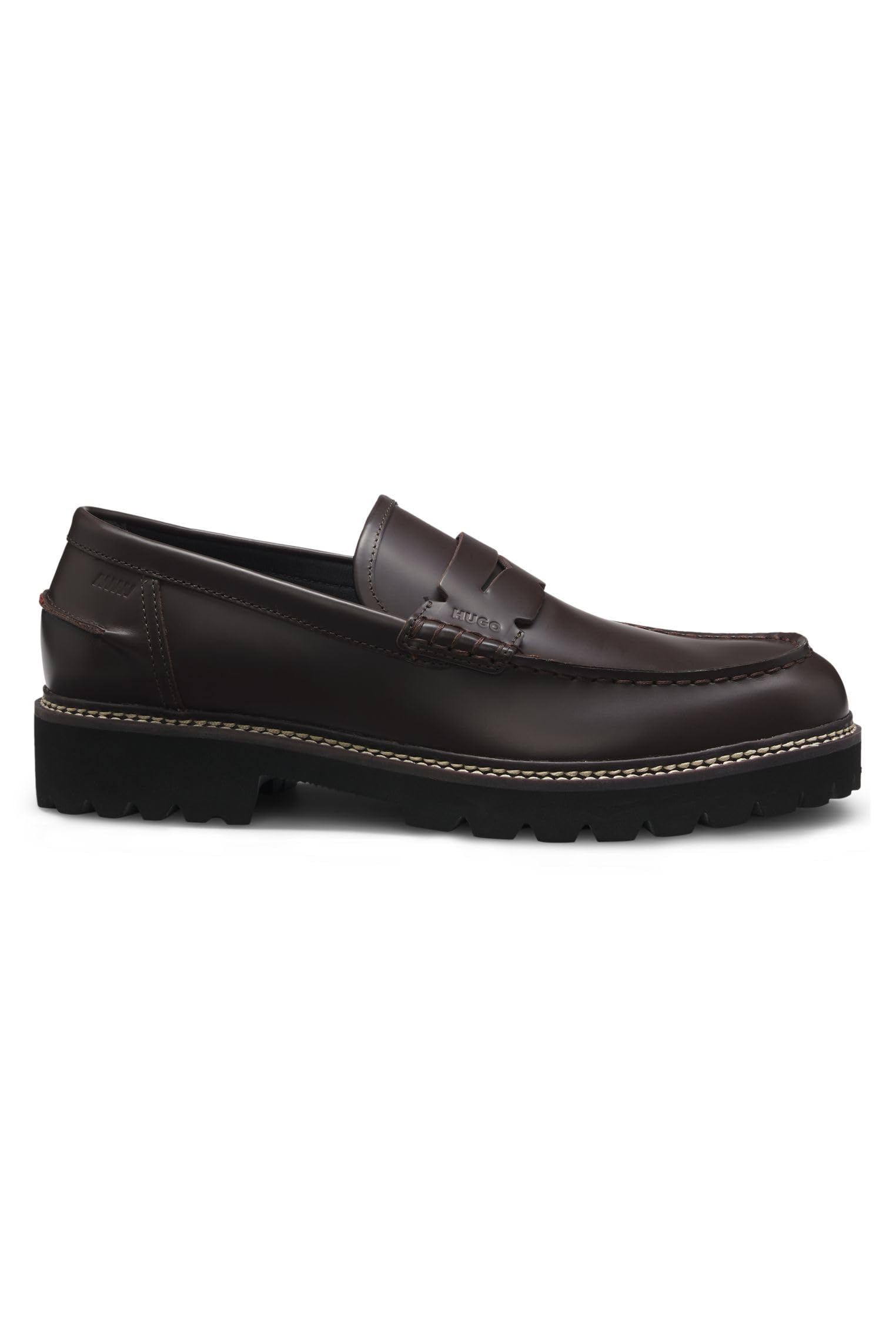 HUGO Ryan loafer van leer • Zwart • de Bijenkorf