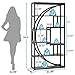 Tribesigns Bookshelf, Industrial 5-Tier Etagere Bookcase, 70.8 inch Tall Bookshelf with 8 Open Storage Shelf, Book Shelf Display Tack Shelving Unit for Home Office Living Room, Rustic Brown