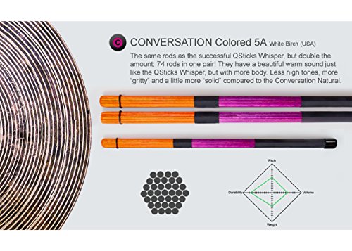 Baquetas de percusión qstscc01 Conversation Colored 2B de abedul blanco miniatura 3