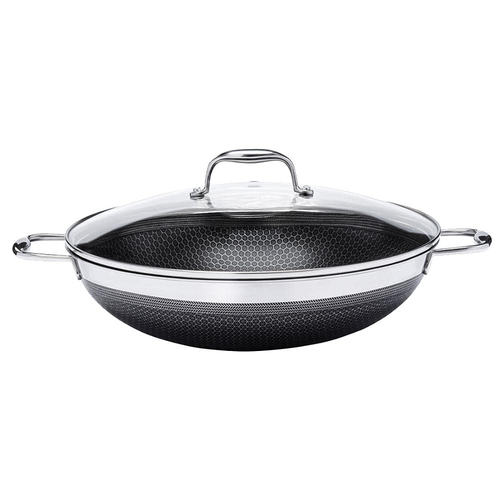 Panela Wok, em Aço Inox, 34 cm, 5 Litros, Oxford