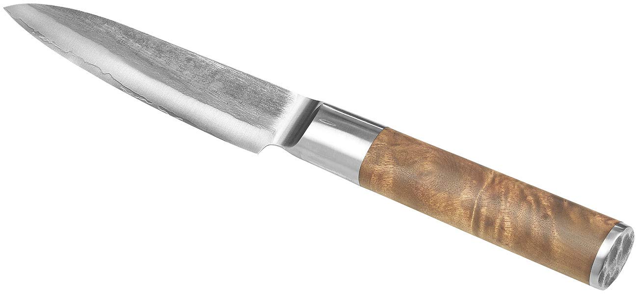 Tokio Kitchenware Couteau de Chef avec Lame en Acier Damas 12,7 cm et Coffret en Bois