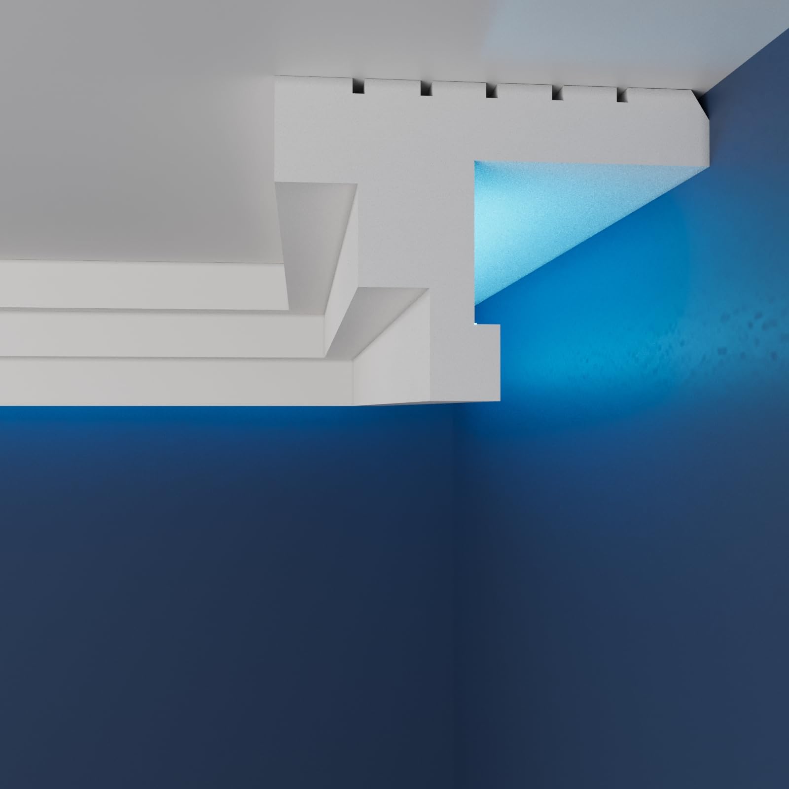 WOLDECOR Coving for Ceilings, Premium Extruded Polystyrene Cornice Coving, Lightweight Decorative Ceiling Coving Moulding, Easy DIY Installation, XPS Cornice Trim (WLD07, 2 Meters)