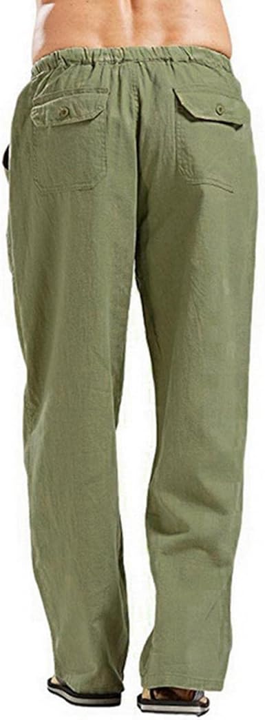 Amazon.com: YN4633 - Pantalones de pierna ancha para hombre, estilo  informal, de lino, con bolsillo grande, pantalones de pierna ancha : Ropa,  Zapatos y Joyería
