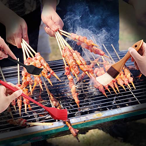 4 Pack Basting Pastry Brushes With 2 Wood Handle Culinary Oil Brushes, Heat Resistant Brush Set, Perfect For Bbq Sauce Barbecue Butter Grill Baking Kitchen Cooking, Bpa Free & Dishwasher Safe #TOP1