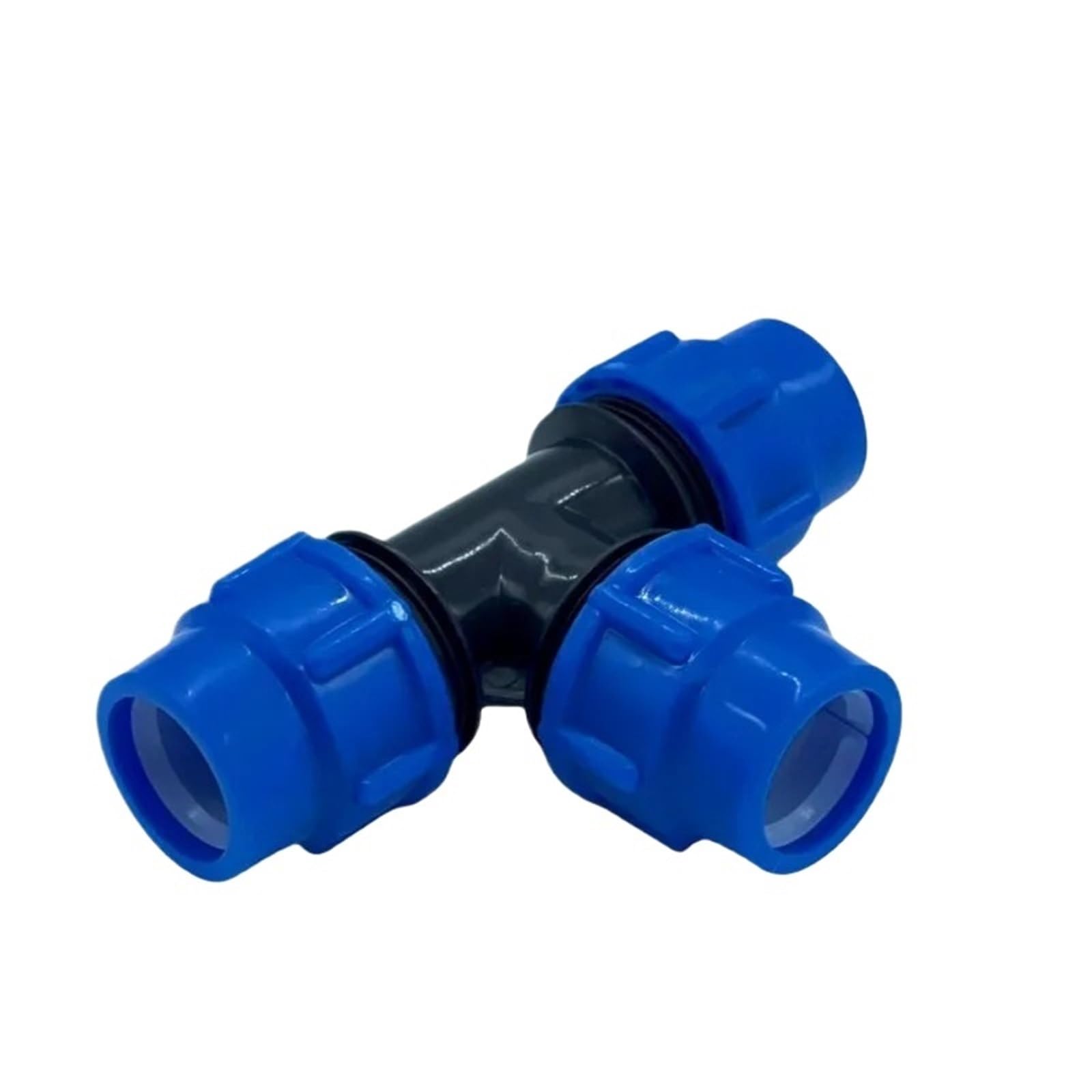 Accesorios de tubería de PE, conectores rápidos de tres vías for grifo, conectores de tubo de plástico de 16/20/25/32/40/50/63 mm for riego con agua corriente.(Black,63mm)