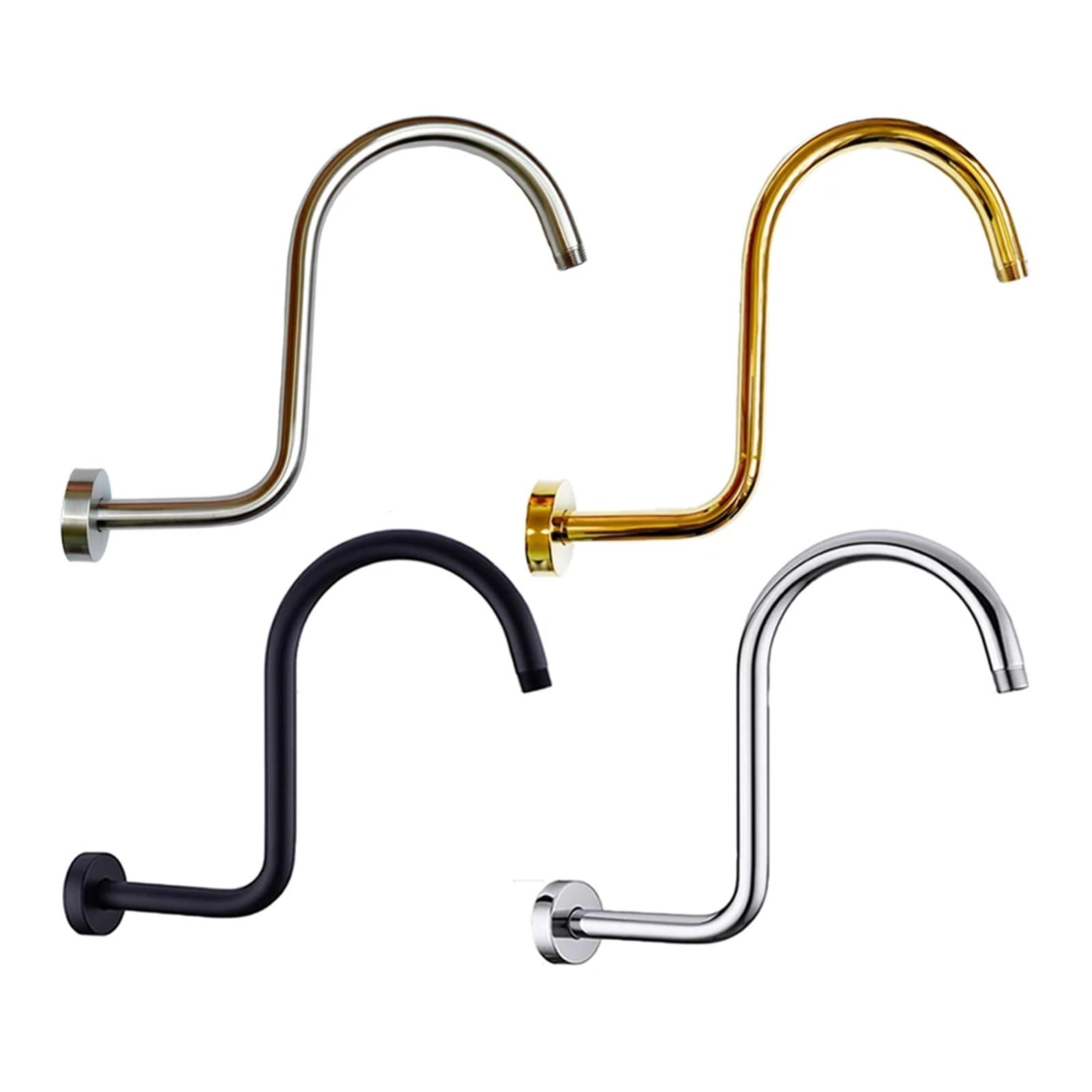 Ghhzml Da S Glod Shower Head Extension Arm Bathroom Sprayer Elbow Arm Rainfall Shower Head Rod Accessory Extension Tube Wall Mounted Outlet Pipe Flange Cover(Da S Glod)