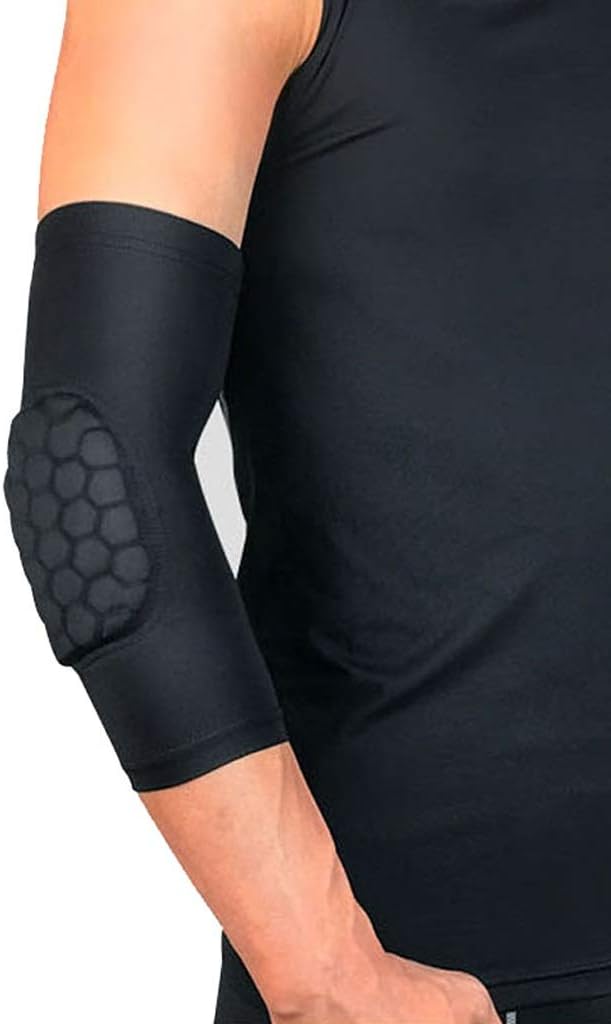 HBJWOV 1PCS Elastic Gym Sport Basketball Arm Sleeve Shooting Crashproof Honeycomb Elbow Support Pads Elbow Protector Guard(M)