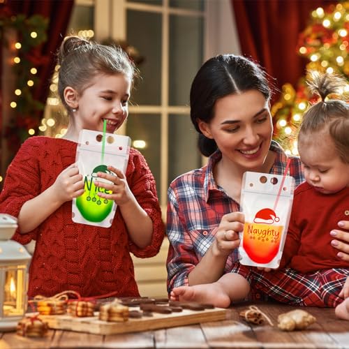 Set de 50 bolsas plásticas con pitillos navideños miniatura 5