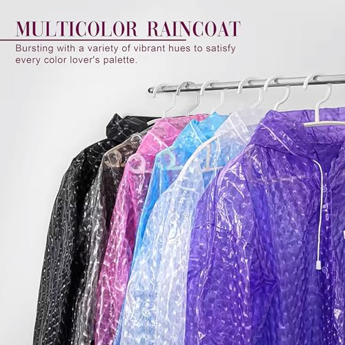 Image of HACER Hooded Raincoat for Women EVA Waterproof Full Length Long Sleeves Lightweight Rainwear with Hood for Adults Camping Hiking Trekking (Pack of 1, Pink, Free Size)