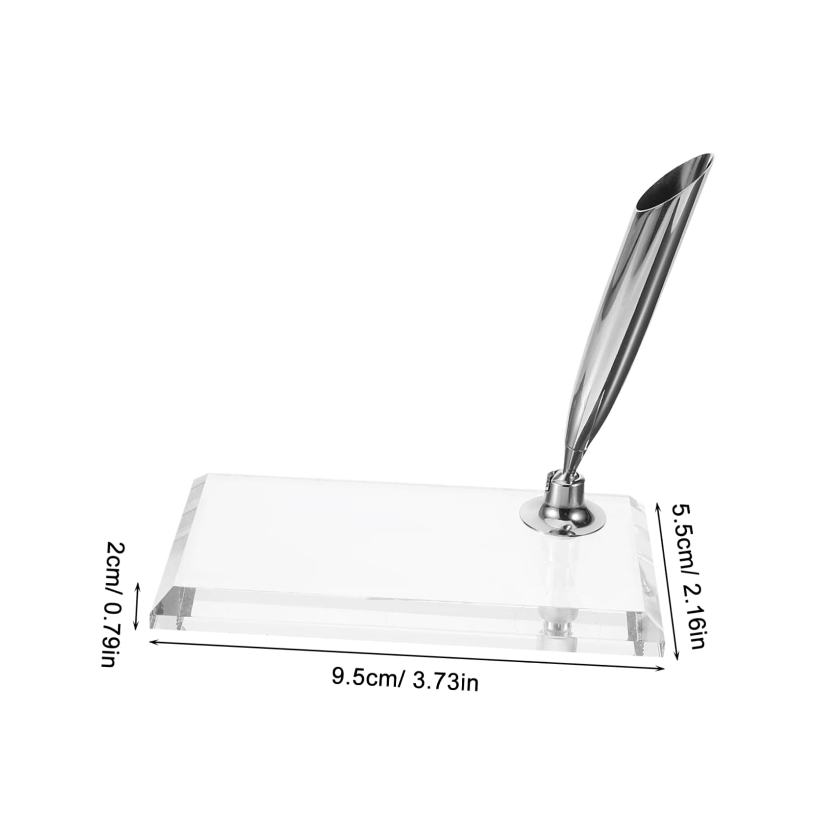 VANZACK Acrylic Single Pen Stand Holder Stylish Desk Dip Pen Stand Plume Design Silver