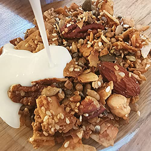 Keto Low Carb Müsli Ohne Zucker zusatz | Low Carb Lebensmittel Granola | Low Carb Süßigkeiten | Ketogene Lebensmittel Fügen Sie Einfach Protein Pulver Für Proteinreiches Keto Müsli | ZingyZoo