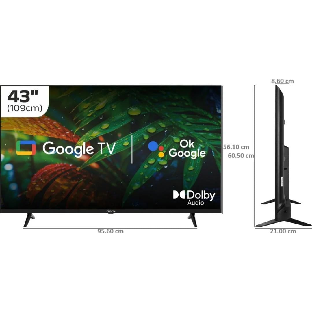 aisen 43-inch Full HD Smart LED TV, 109 cm, Google TV, Dolby Audio