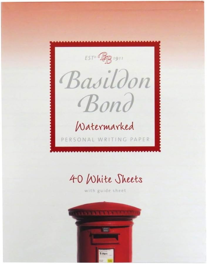 Basildon Bond Watermarked Personal Writing Paper - 40 Pages - 178x137mm - Color: White