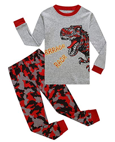 Dolphin&Fish Boys Pajamas 100% Cotton Long Sleeve Toddler Pjs Set Dinosaur Clothes Kids Pjs Sleepwear 3T Gray