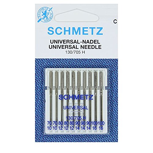 Sewing Machine Needles Schmetz - Universal (Regular), Pack of 10, Assorted Sizes 70/10, 80/12, 90/14 & 100/16, 3 Packs for The Price of 2! Includes Large Schmetz Needle Threader