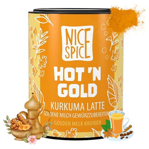 NICE SPICE Cúrcuma Latte Golden Milk 15 x 45g Hot N Gold Indian Spice Mezclas