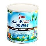 DIE NEUE DIÄT Das for you 4-Komponenten Eiweiss Power mit Vitaminen ist als Sportnahrung und Training Nahrungsergänzungsmittel geeignet I Es ist fettarm & gut löslich sowie leicht verdaulich