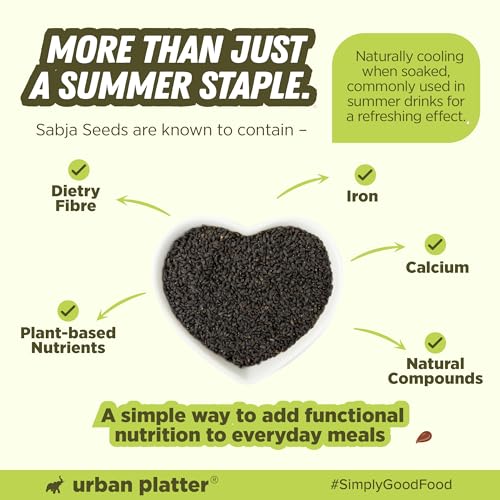 Image of Urban Platter Sabja Seeds, 250g (Basil Seeds for Weight Management, Digestion & Hydration, Rich in Fiber & Omega-3, Falooda, Detox Drinks & Smoothies)