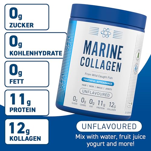 Applied Nutrition Marine Collagen - Kollagen Pulver aus Hydrolysiertem Kollagenprotein für Gesunde Haut, Haare, Nägel (300g (Pack of 1), Unflavoured)