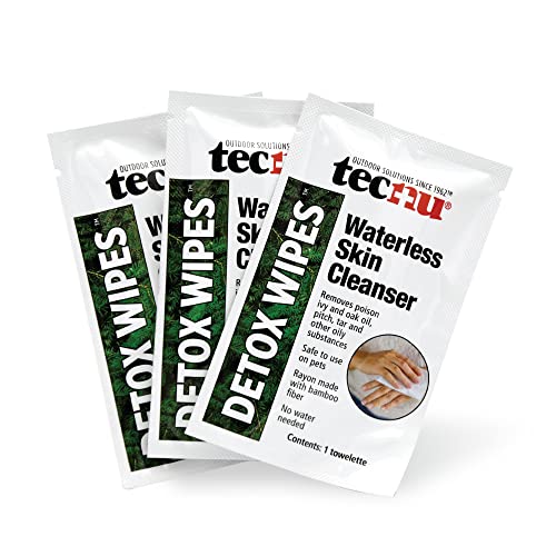 Image of Tecnu Detox Wipes, Poison Ivy Wipes, Large Individual Towelettes Remove Rash-Causing Oil From Skin, Waterless, Also for Oak and Sumac, Camping Essentials, 12 Count