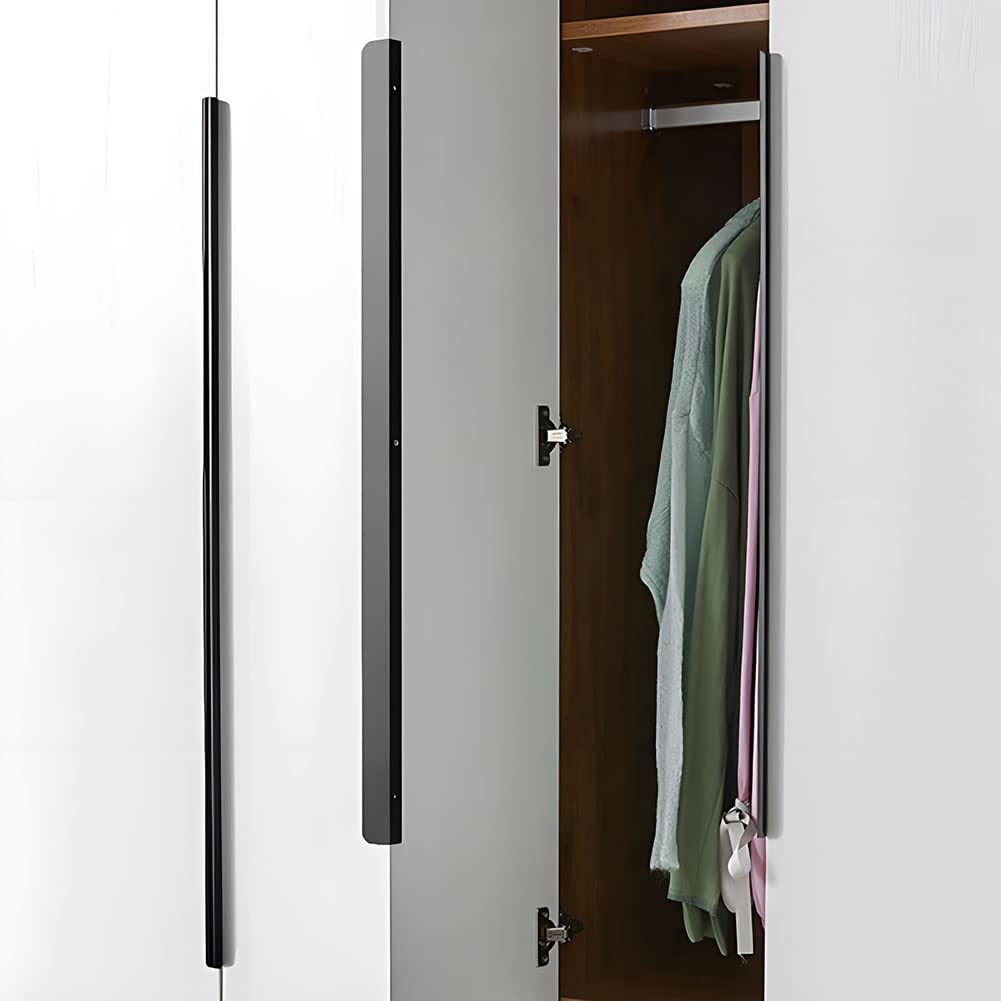 Maniglie moderne in alluminio nero per armadietti, 150 mm, maniglie nascoste per mobili da cucina, armadio, camera da letto, bagno