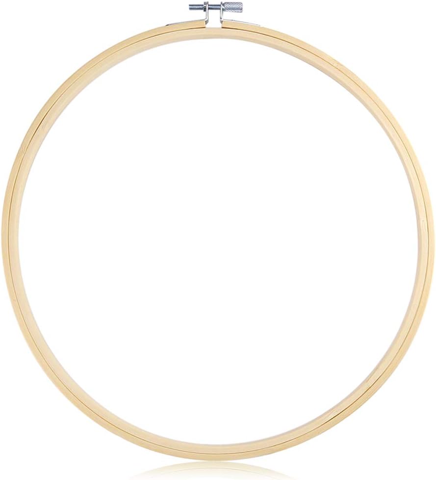 Pllieay 10 inch/ 26 cm Embroidery Hoop Bamboo Circle Cross Stitch Hoop Ring for DIY Craft, Embroidery, Sewing