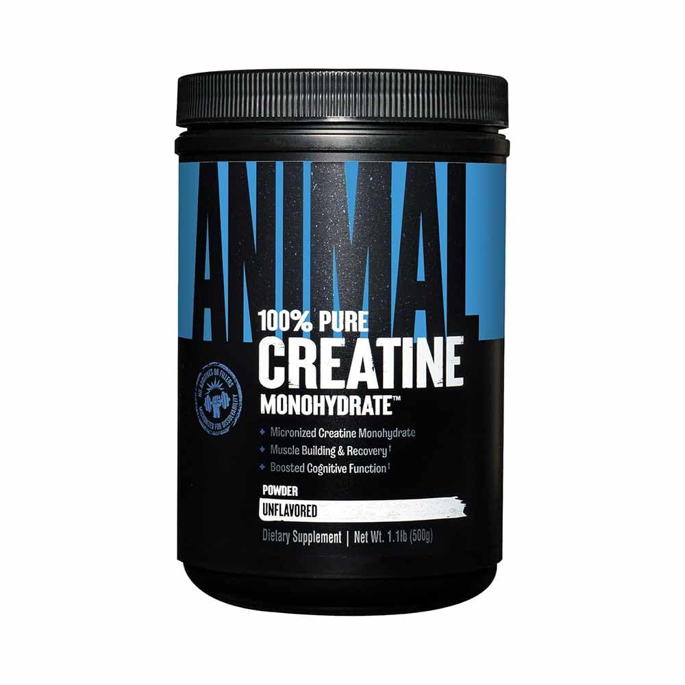 Animal Universal Nutrition Creatine Powder (500 g) contains easily absorbent creatine monohydrate, increases the energy metabolism of the cells and general training capacity of the body