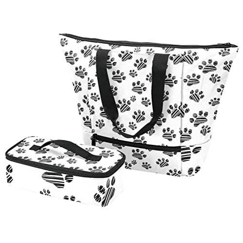 Sac fourre-tout repas chat noir idéal pour voyage, travail, école et pique-nique