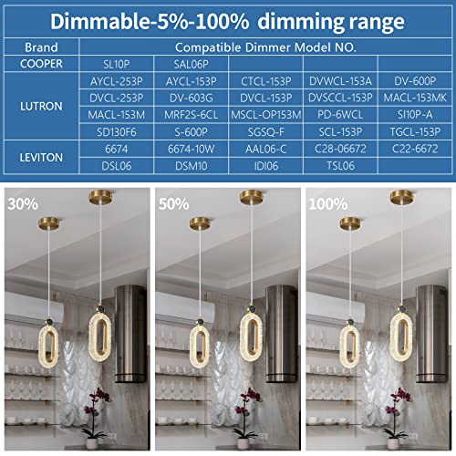 Zhllmq Pendant Lighting For Kitchen Island Led Dimmable Modern Gold Mini Pendant Lights For Bedroom Hallway Entryway Kitchen Island Light Fixtures (3-Pack) #TOP2