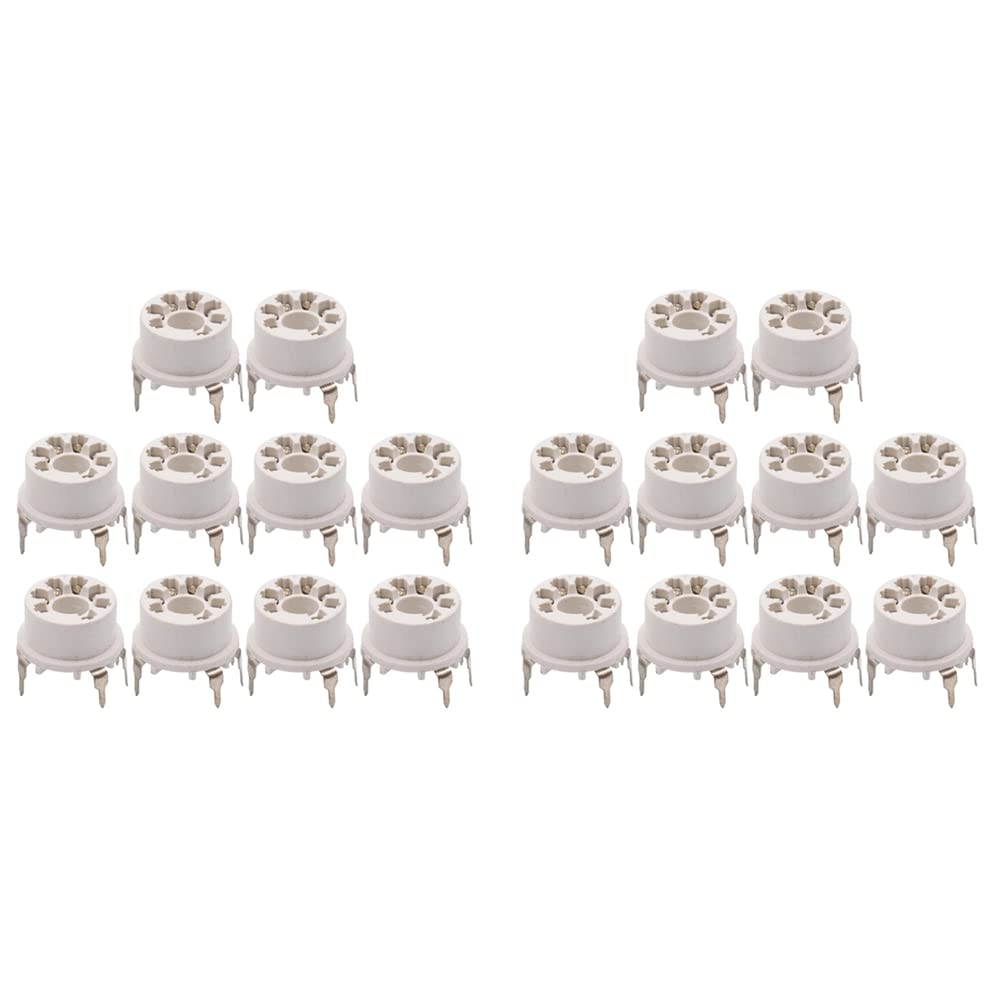Jnchdghwa White 7Pin Plastic Vacuum Tube Socket Valve Base For B&W 6J1 6Z4 6X4 12Ae6 6At6 6Bk6 12Av6 6Aq6 6J5 Hifi Audio Amp 20Pcs