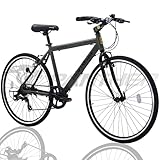 PANTHER (パンサー) クロスバイク ATHENA 26inch 軽量アルミ製フレーム シマノ SHIMANO 外装8段変速 テクトロ TEKTRO Vブレーキ フロントホイールクイックリリース方式 アジャスタブルステム 厚手クッションサドル 男女共通 (Jungle Army, 8段変速)