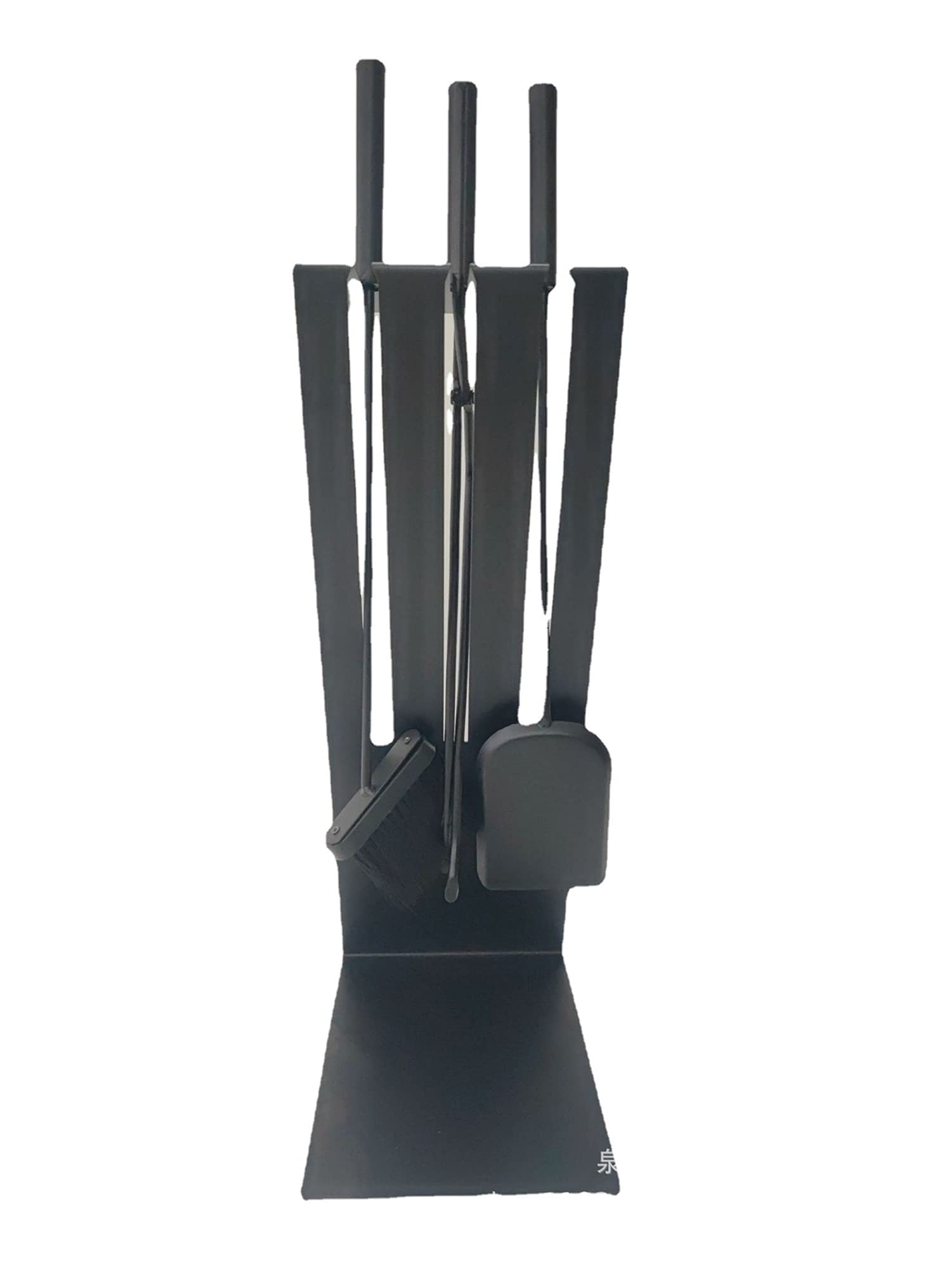 Chimenea Herramientas Conjunto de herramientas de chimenea- pala, pincel, póker, pinzas, soporte- Herramientas de hierro forjado de servicio pesado con acabado decorativo - asas de bolas ergonómicas