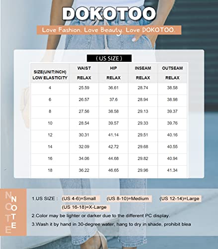 Dokotoo Women's Casual Ripped Distressed Denim Joggers Elastic Drawstring Tie High Waist Boyfriend Jeans Pants For Women X-Large Blue #TOP4
