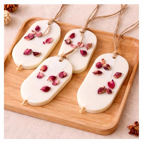 Image of Wax Sachet Set, Reusable Scented Wax Tablets for Room and Wardrobe, Burns as Candle (4, Rose)