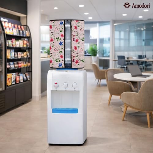Image of Multicolor 20 Litre Water Dispenser Bottle Cover | Waterproof & Dustproof PVC Fabric | Reusable Protective Cover for 20L Water Can (floral-24)