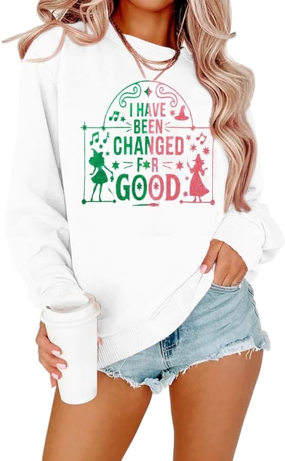 Musical Sweatshirt Women Changed for Good Musical Movie Fan Gifts Tee Witch Princess Graphic Long Sleeve Tops