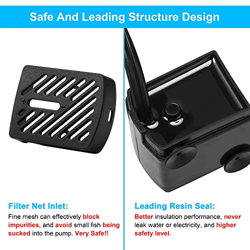 Datoo 50Gph 3W Small Submersible Water Pump Mini Fountain Pump Ultra Quiet For Aquarium Fish Tank Pond Statuary Hydroponics thumb #3