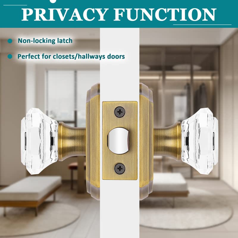 Orger Lot De 5 Boutons De Porte Octogonaux En Cristal Poign E