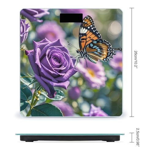 Báscula Digital de Baño con Diseño Mariposa y Vidrio Templado miniatura 2
