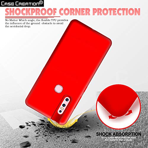 Image of Case Creation Luxurious OG Series for Vivo V15 Case Cover,Anti-Dirty Slim Case Frosted Matte Cute Candy TPU Raised Bezel (Splash of Color) Back Cover for Vivo V15 -Wine Red