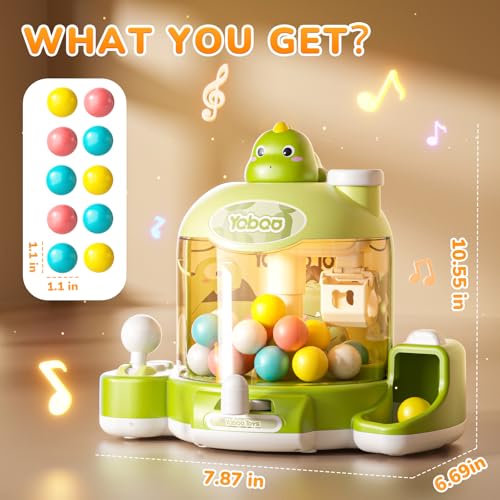 Skirfy Dinosaur Vending Machines Kids Toys Mini Vending Machines Gumball Prize Machines Maker Game Claws Machines Game Sensory Toys Dolls Gifts（Green）