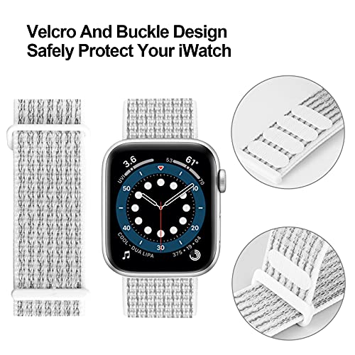 Gz Gzhisy Sport Loop Nylon Band Compatible With Apple Watch Band 38Mm 40Mm 41Mm 42Mm 44Mm 45Mm 49Mm Ultra Iwatch Series 8 7 6 Se 5 4 3 2 1 Strap, Fit For Iphone Watch Band Women Men Stretchy Elastic Braided, 38Mm/40Mm/41Mm Summit White #TOP1